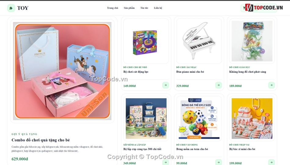 website,đồ chơi trẻ em,đồ án website